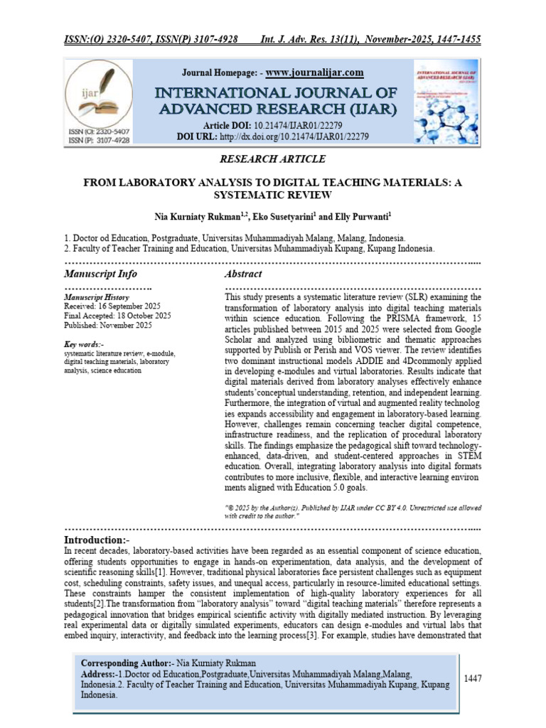 Digital Teaching Materials from Lab Analysis | PDF | Educational ...