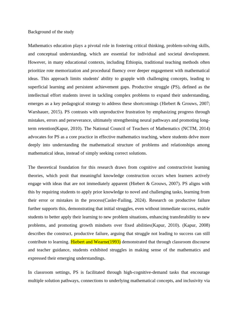 Background of the Study NEW | PDF | National Council Of Teachers Of ...