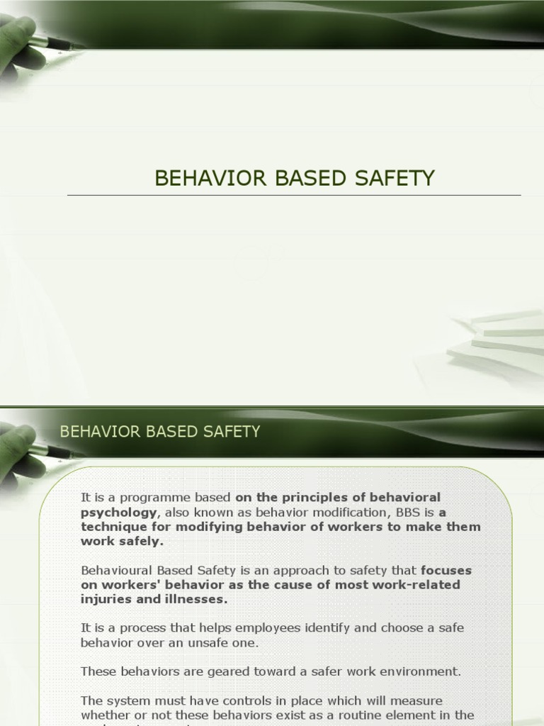 Behavior-Based Safety Training Overview | PDF | Safety | Motivation