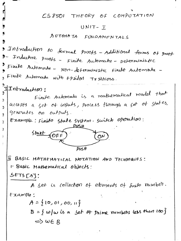 TOC Unit 1 | PDF