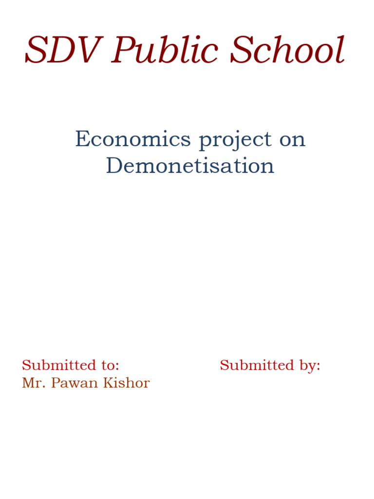 Eco Project Class 12 (Demonetization) | PDF | Indian Black Money ...