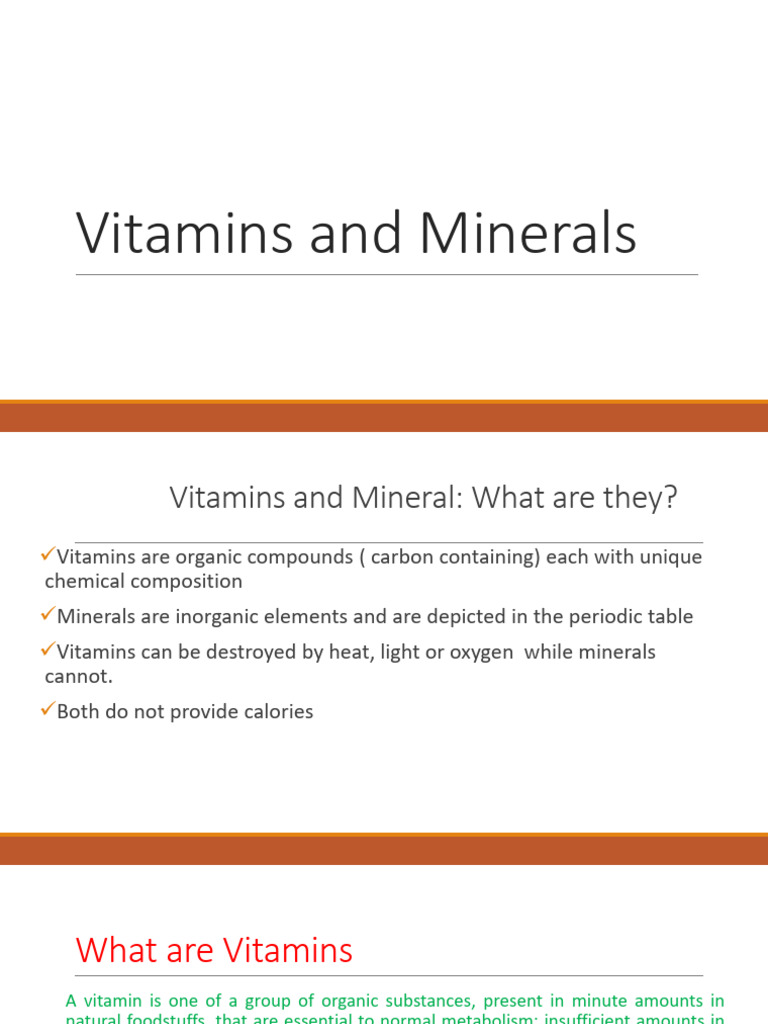 Essential Vitamins and Minerals Guide | PDF | Vitamin A | Vitamin C