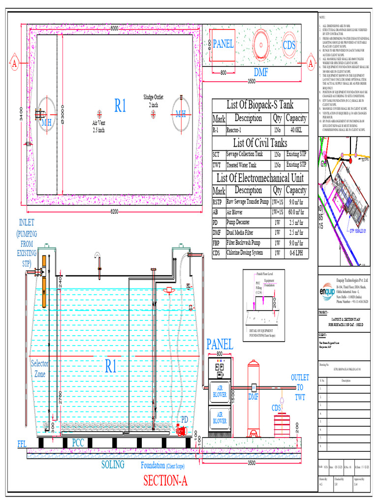 50KLD Biopack-S Layout & Section Plan | PDF | Water Pollution | Chess ...