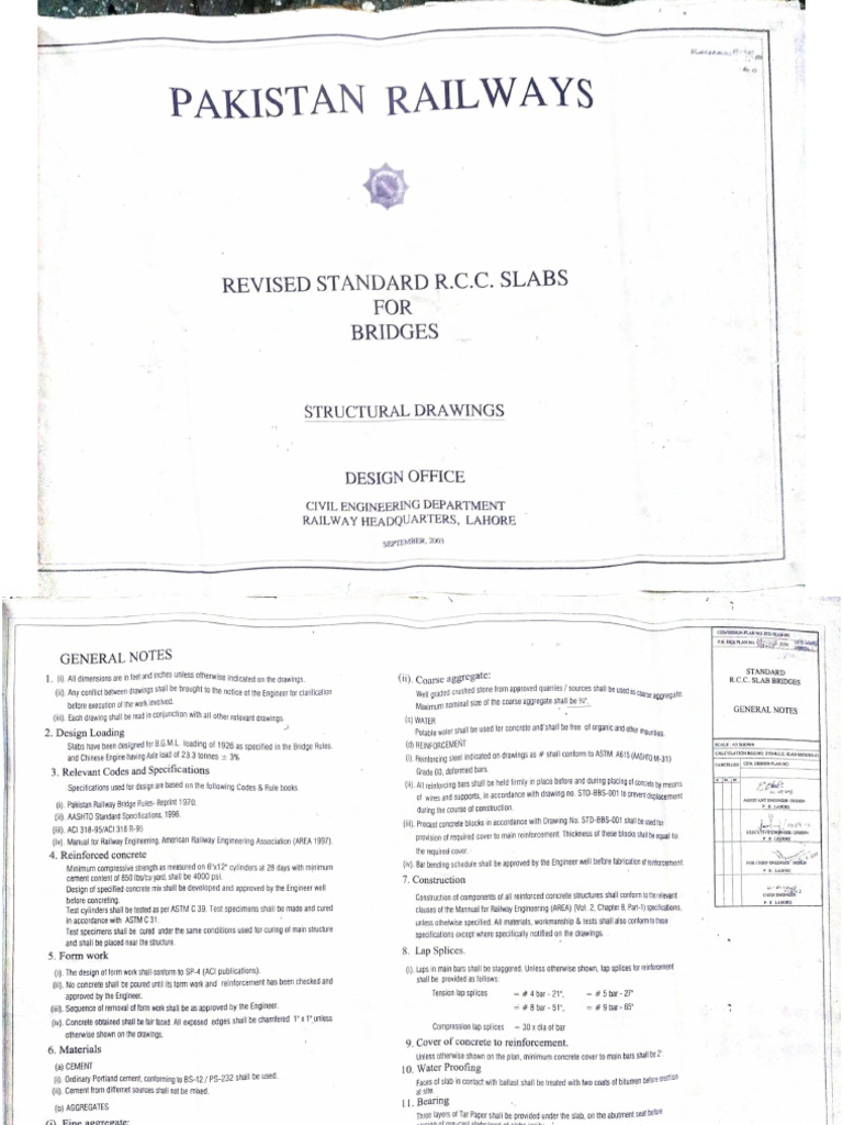 Revised Standard R.C.C Slabs Sep - 2003 | PDF