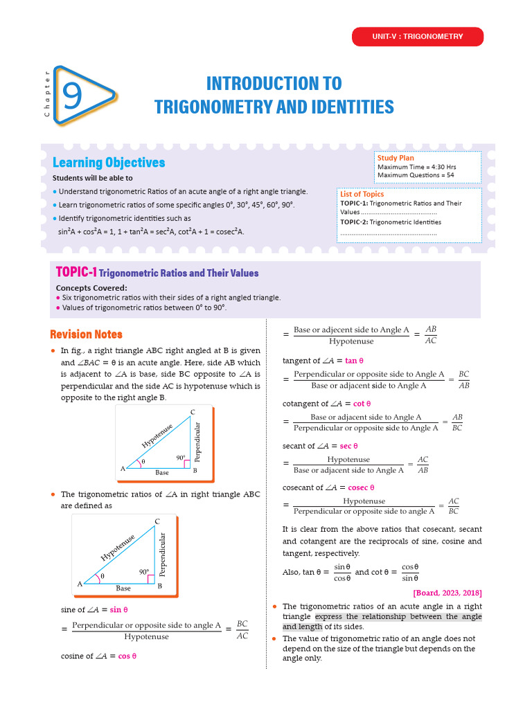 Trigonometric Ratios and Values Explained | PDF | Trigonometric ...