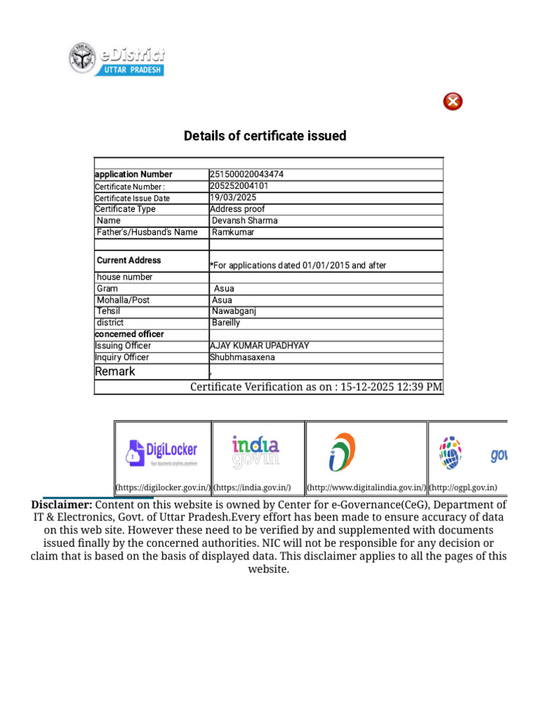 Verification Domicile | PDF