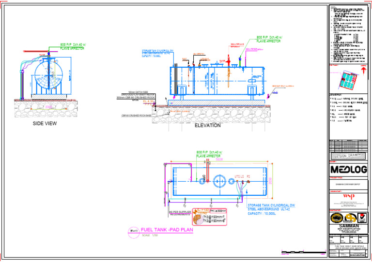 10,000L Aboveground Fuel Tank Plan | PDF | Tools