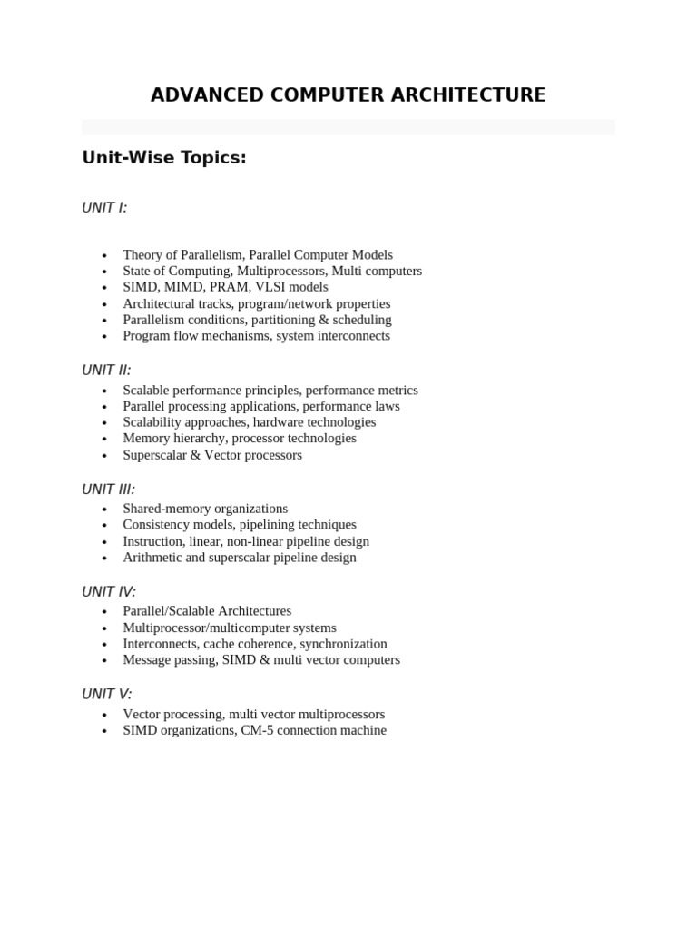 Advanced Computer Architecture Insights | PDF | Parallel Computing ...