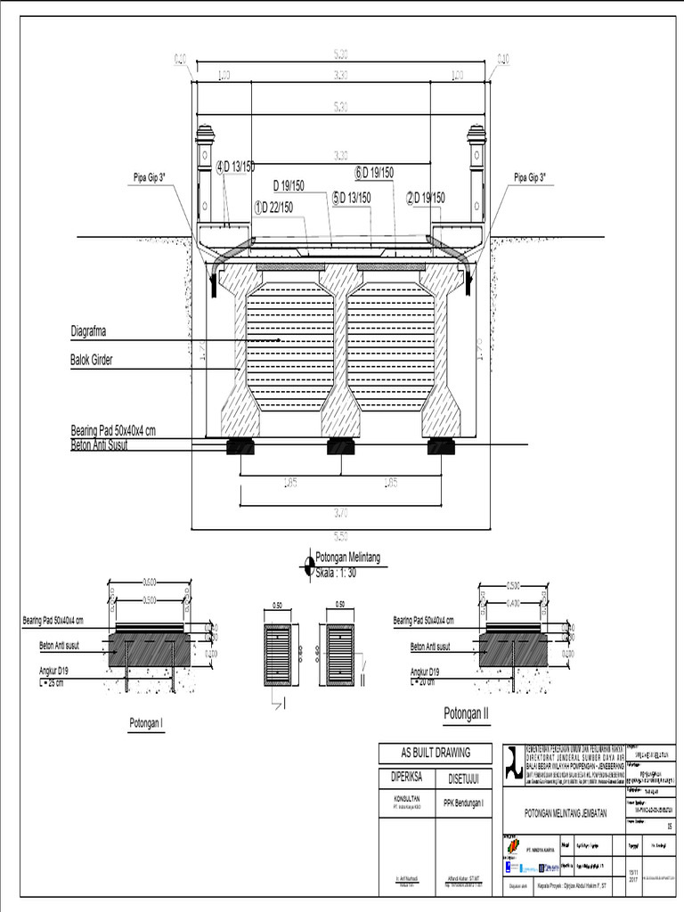 Detail Jembatan dan Pembesian Plat Injak | PDF