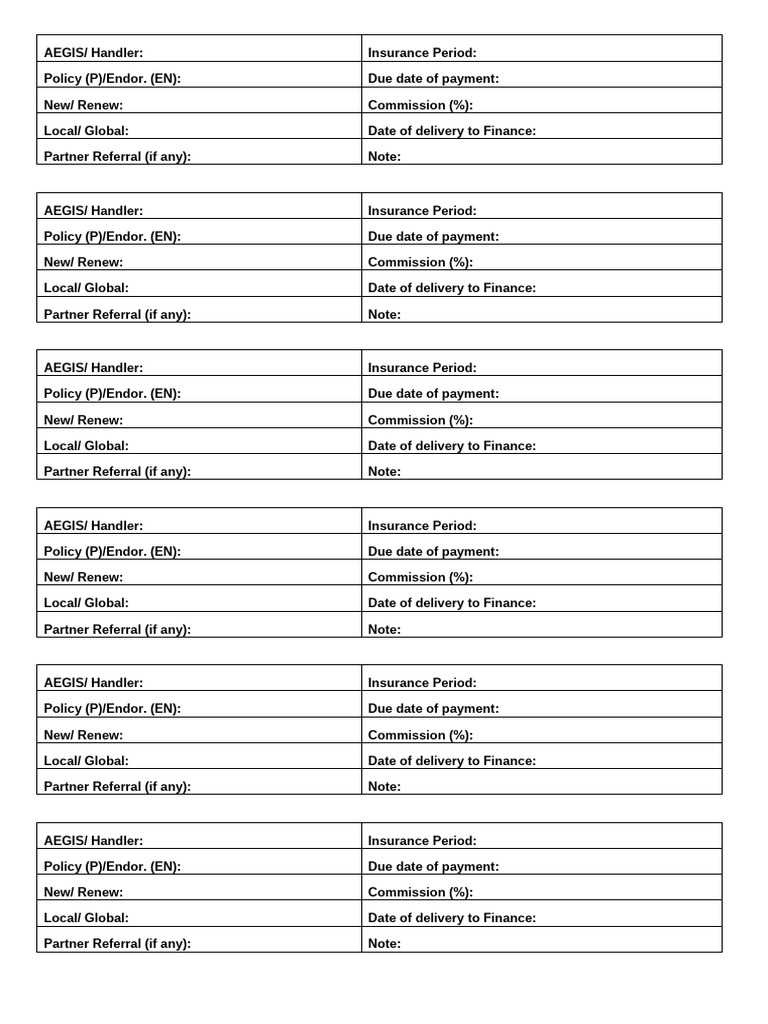 Insurance Policy Management Checklist | PDF
