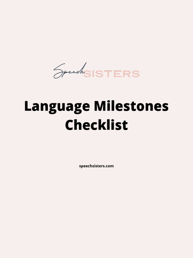 Language Milestone Checklist | PDF | Gesture | Communication