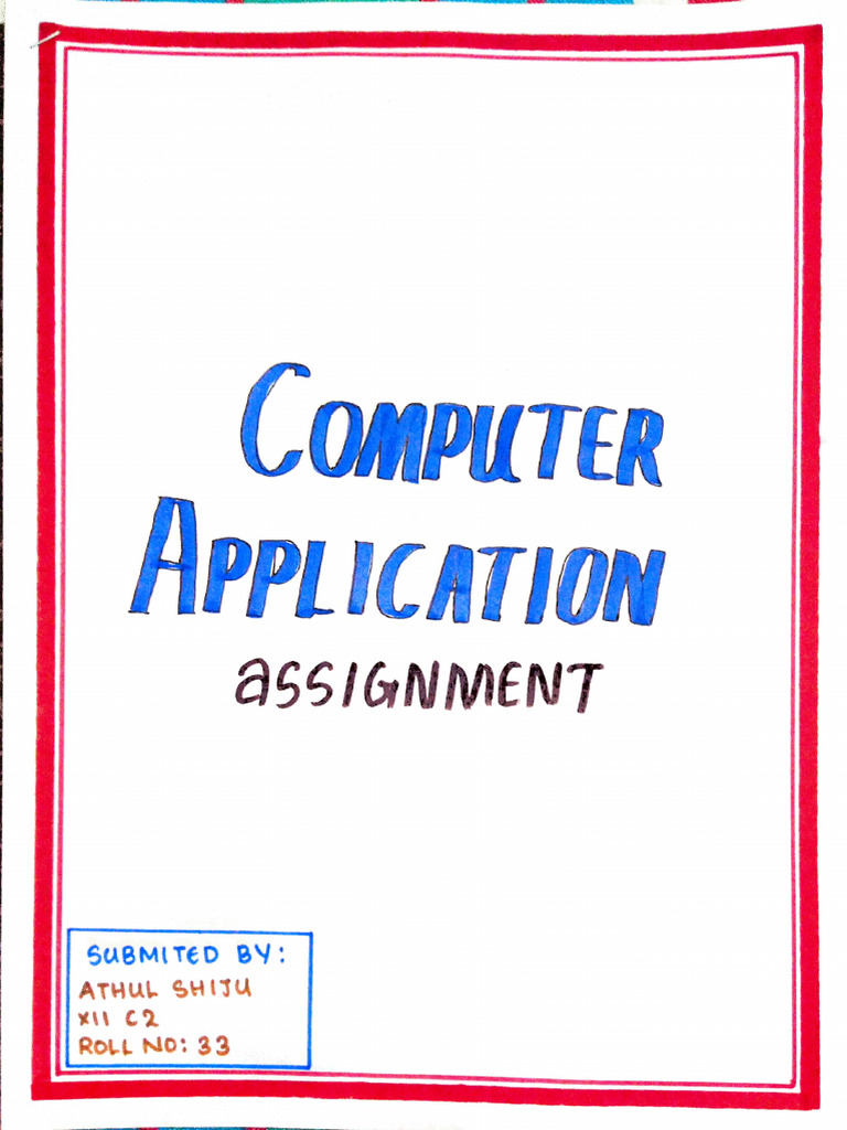 Computer Application Assignment 202526 Com Xii | PDF | Databases ...