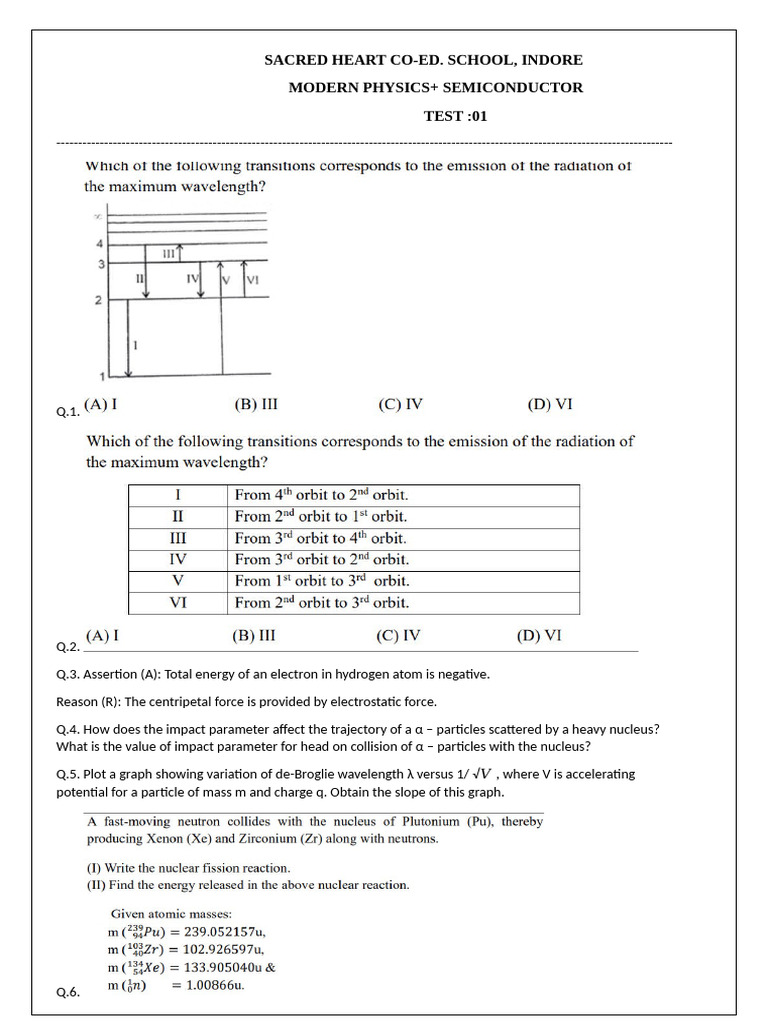Modern Physics, Semiconductor Test | PDF