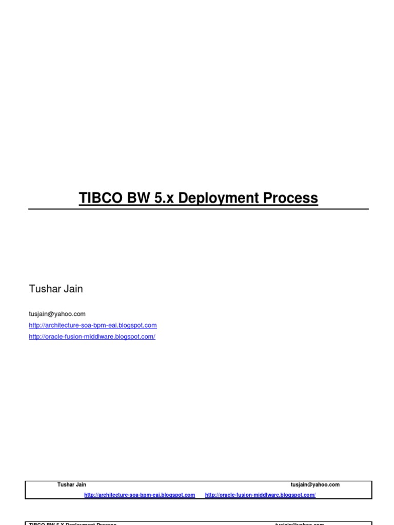 TIBCO BW 5x Deployment Process | PDF | Server (Computing) | Graphical ...