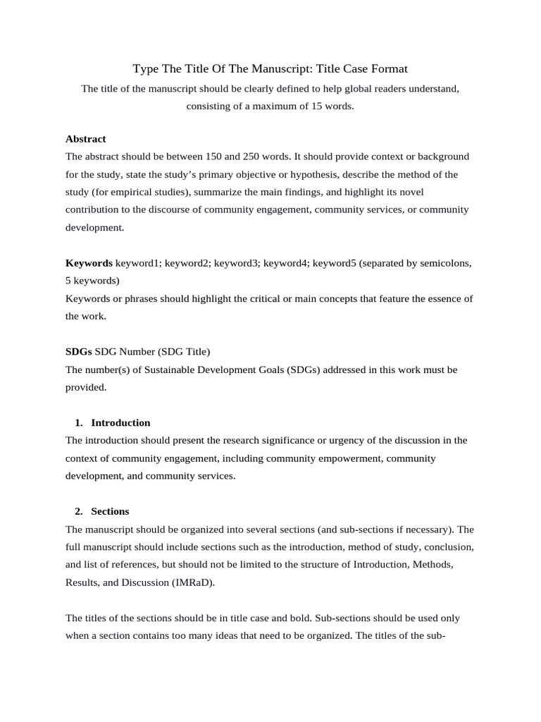 Manuscript Structure for Community Research | PDF | Citation