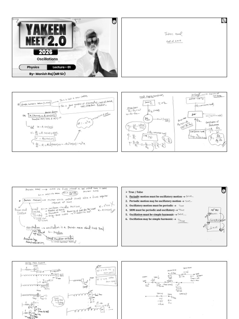 Oscillations 01 Class Notes Physics by Manish Raj Sir-merge-Invert ...