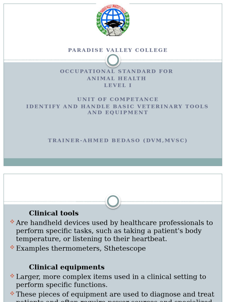 Basic VET. Tools & Equipments | PDF | Staining | Sterilization ...