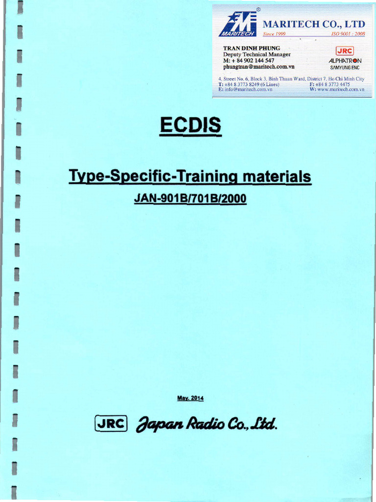 Ecdis Jrc Jan-901 b701 2000 Manual | PDF | Floppy Disk | Navigation