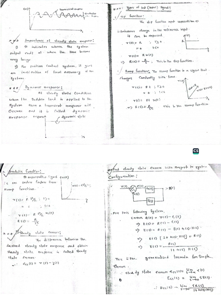 Control System Note by Zillur Sir | PDF