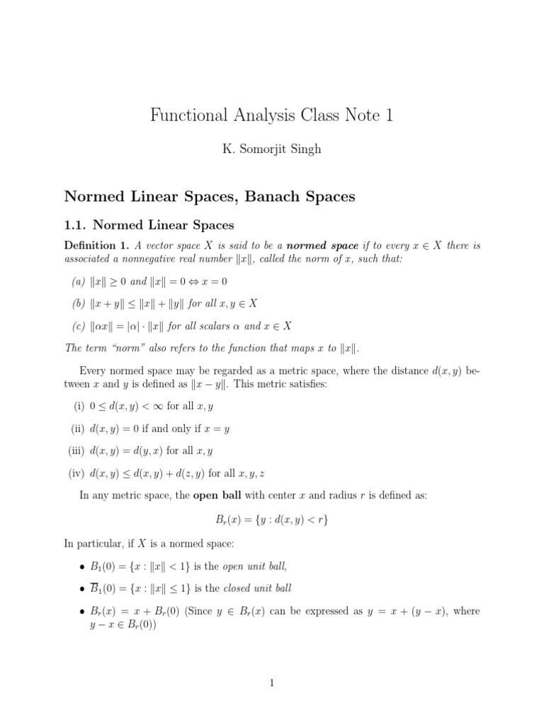 Normed and Banach Spaces Overview | PDF | Norm (Mathematics) | Vector Space