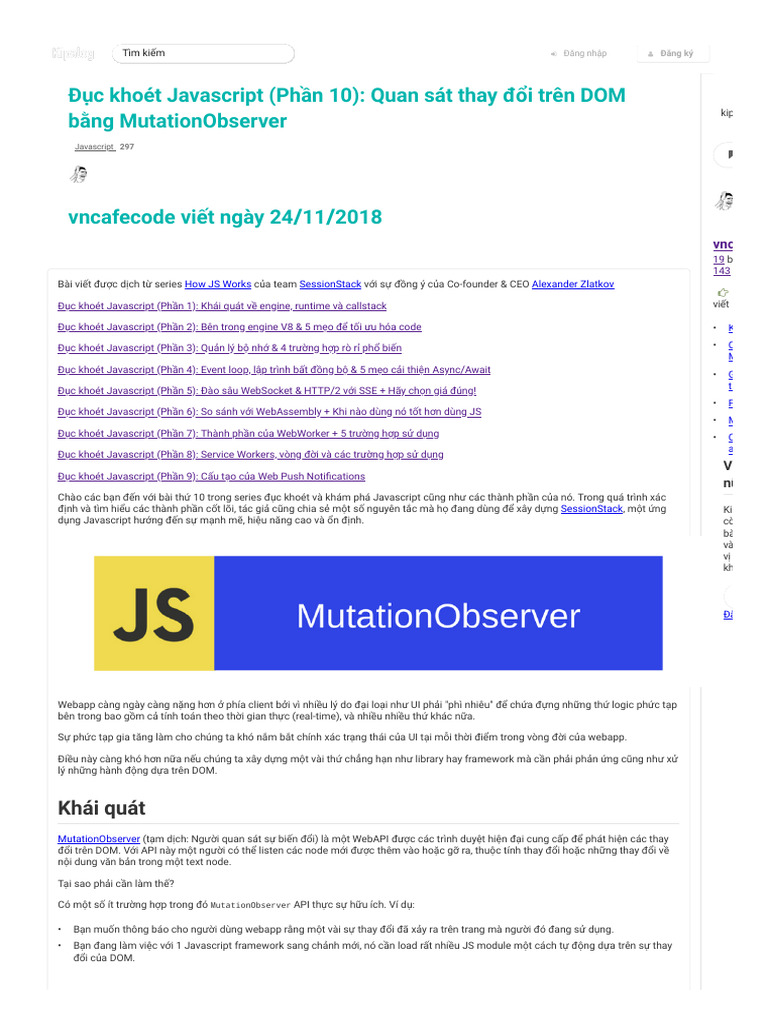 Đục Khoét Javascript (Phần 10) - Quan Sát Thay Đổi Trên DOM Bằng ...