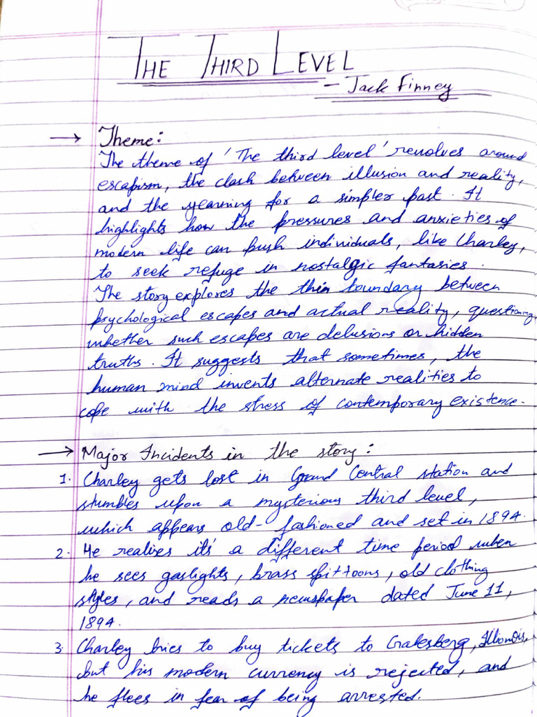 The Third Level English Class 12 | PDF