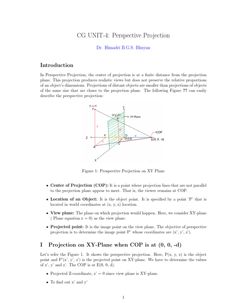 Understanding Perspective Projection Techniques | PDF | Geometry ...