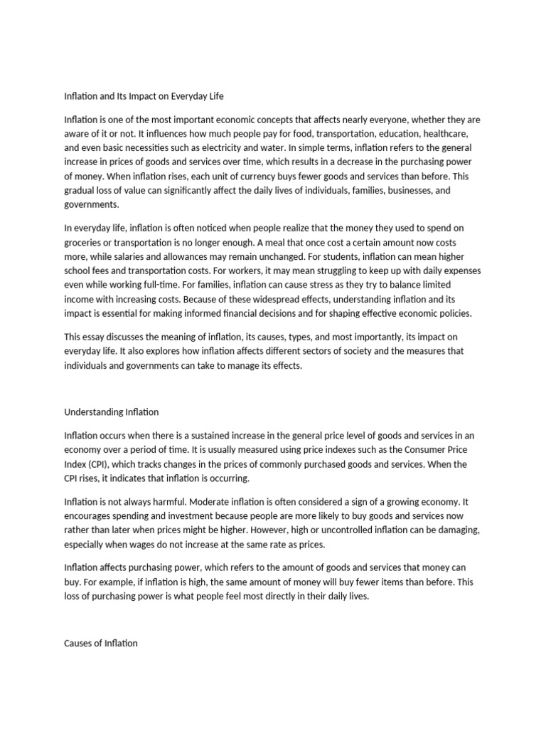 Inflation's Effects on Daily Life | PDF | Cost Of Living | Inflation