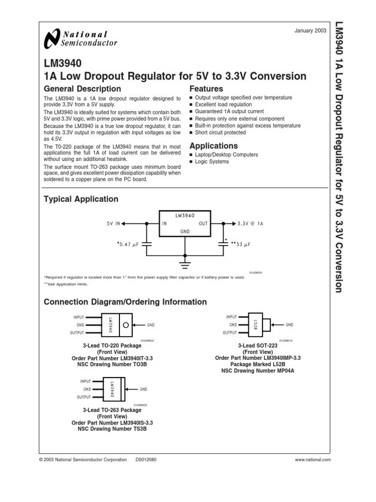 Chip 5v to 3.3 Volts LM3940 | Capacitor | Electromagnetism | Free 30 ...
