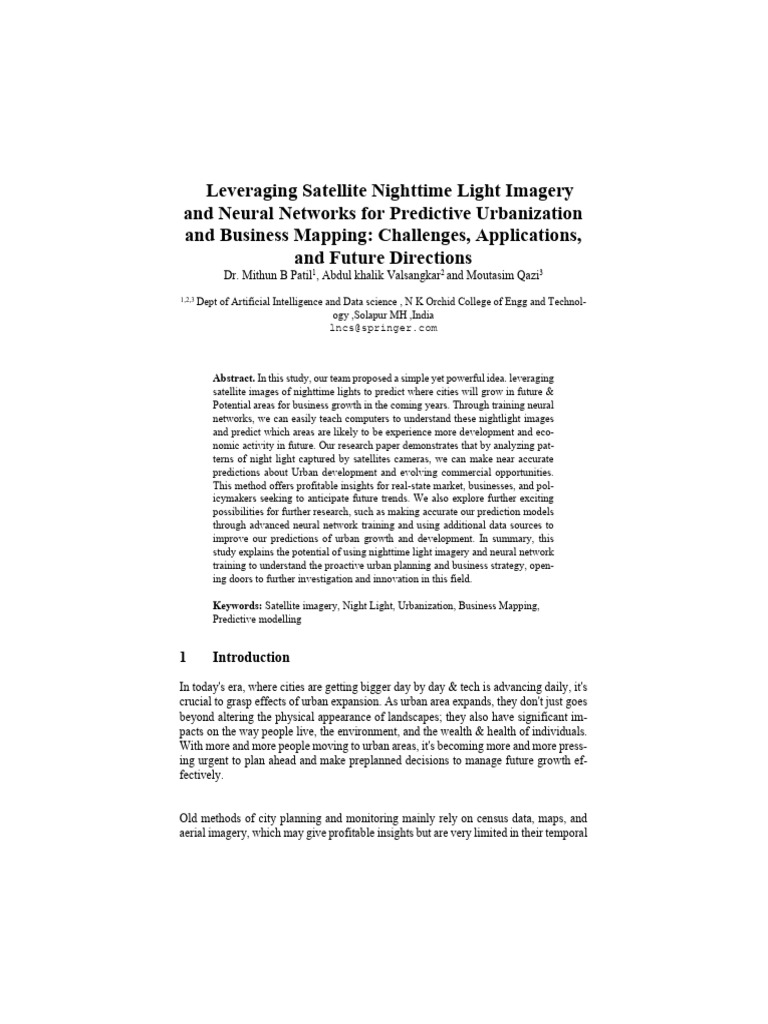 Leveraging Satellite Nighttime Light Imagery | PDF | Machine Learning ...
