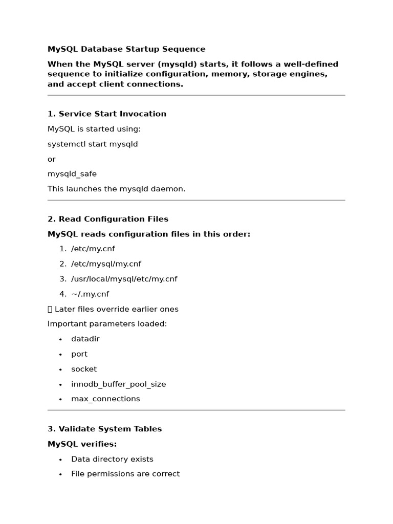 MySQL Startup and Shutdown Sequence Guide | PDF | My Sql | Replication ...
