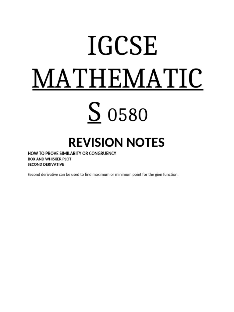 IGCSE Math Revision: Sequences & Graphs | PDF