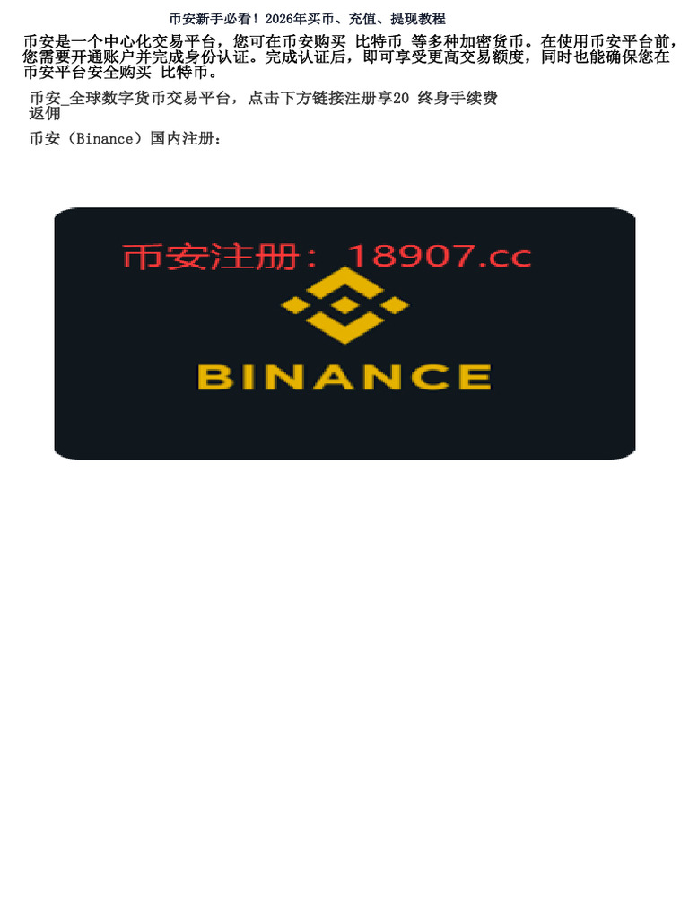 如何在币安快速完成实名认证？新手必看教程！ | PDF
