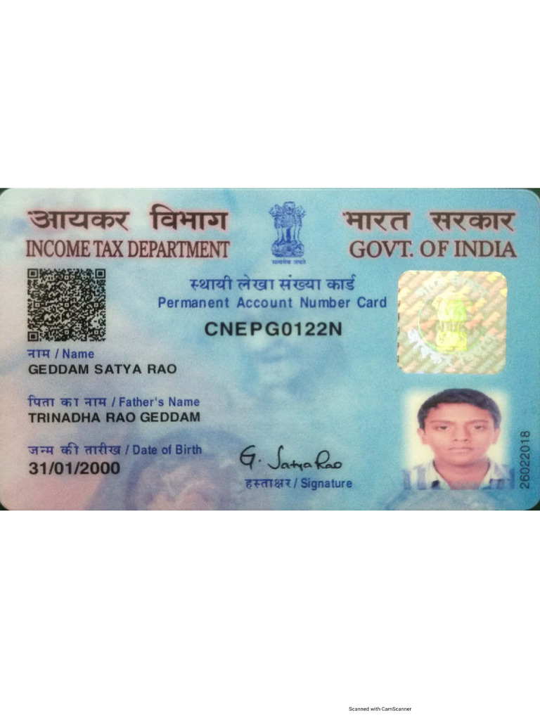 Pan Card - Geddam Satya Rao | PDF