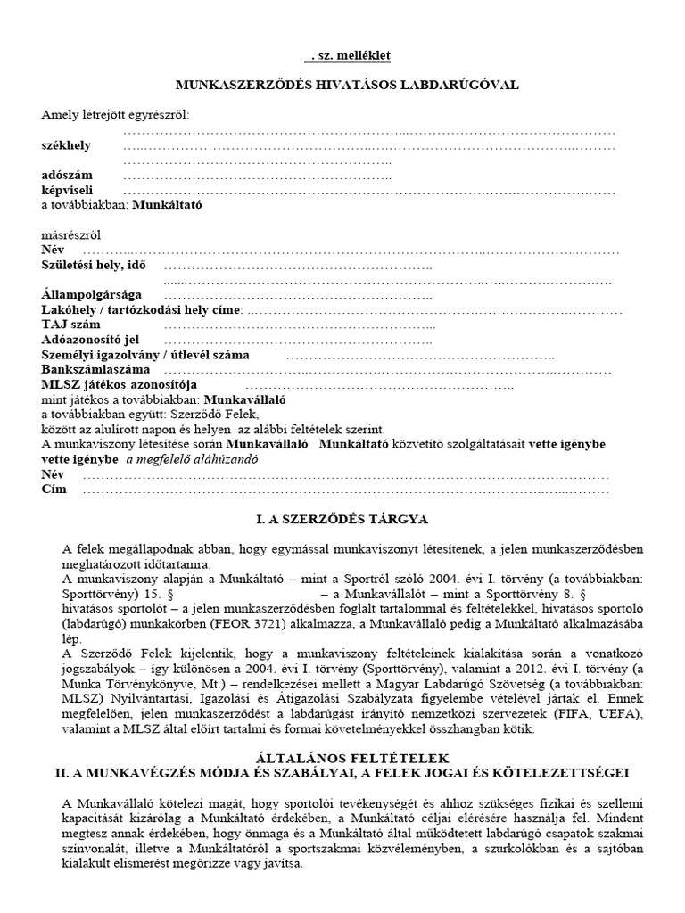Hivatasos Munkaszerzodes Hun 2023-06-15 | PDF