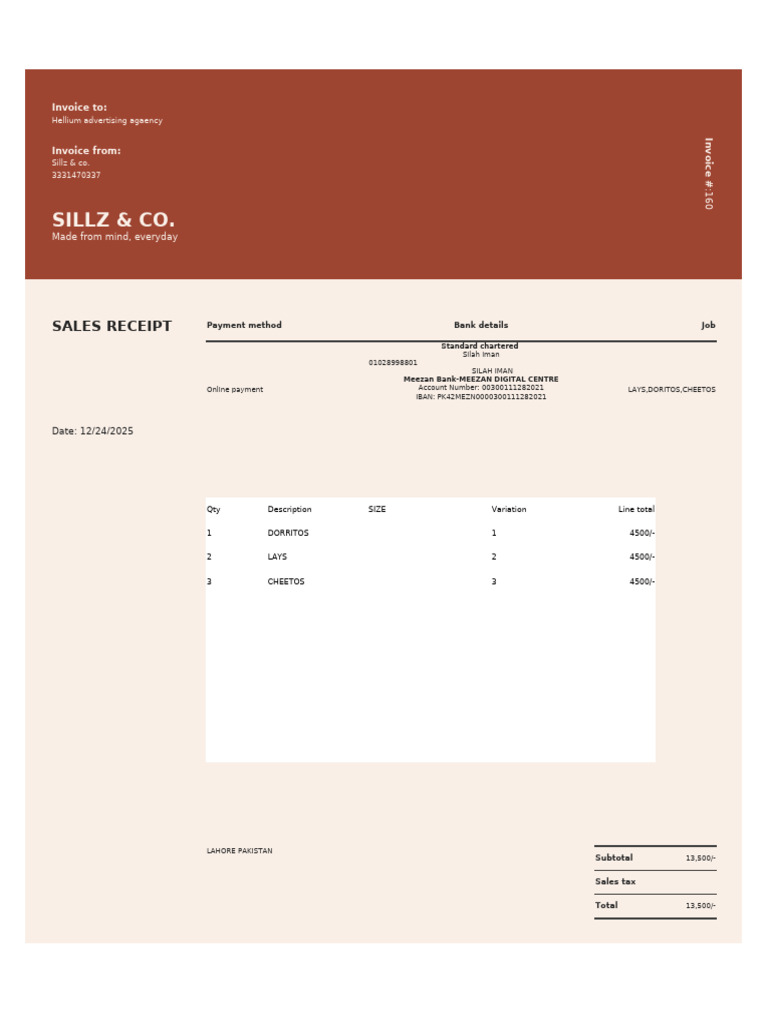 Invoice for Snack Products Sale | PDF