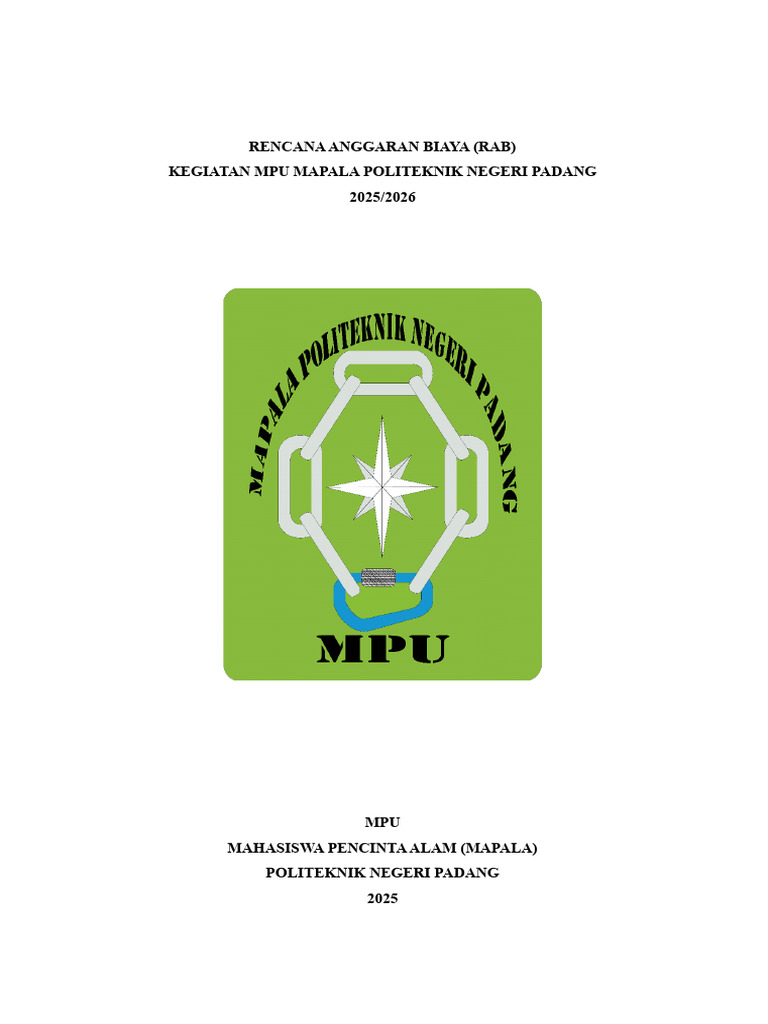 Rencana Anggaran Kegiatan MAPALA 2025 | PDF