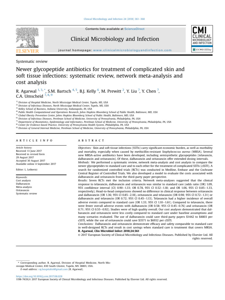 New Glycopeptides for SSTI Treatment | PDF | Meta Analysis ...