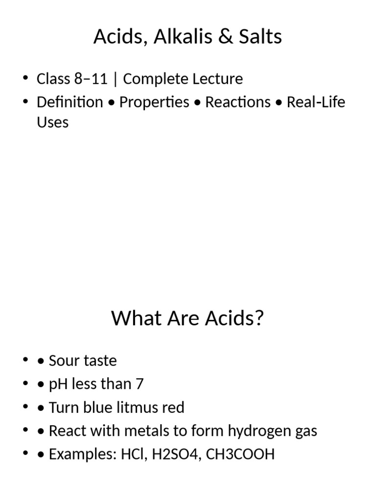 Acids_Alkalis_Salts_Lecture | PDF