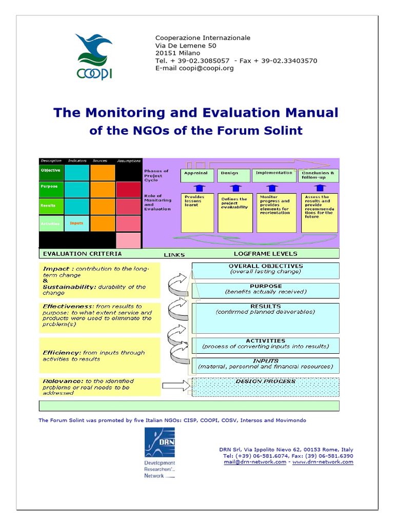 Monitoring and Evaluation Manual for NGOs | PDF | Non Governmental ...