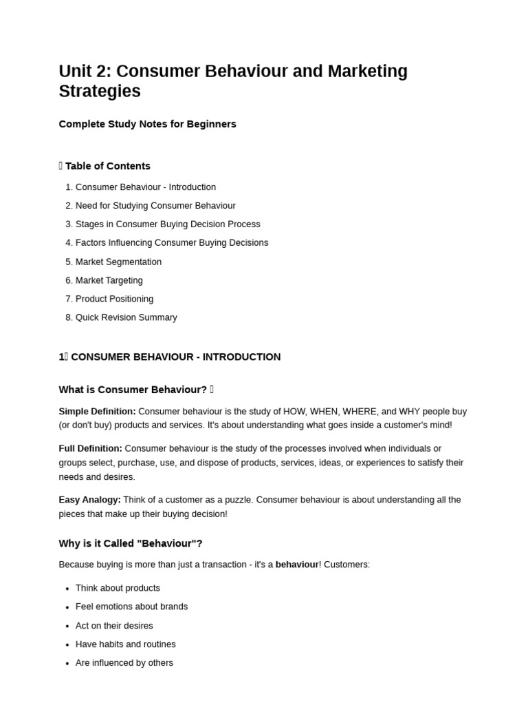 Understanding Consumer Behaviour Basics | PDF | Consumer Behaviour