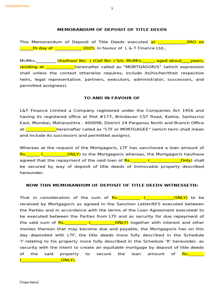 MoDT_draft (6) | PDF | Mortgage Law | Property Law
