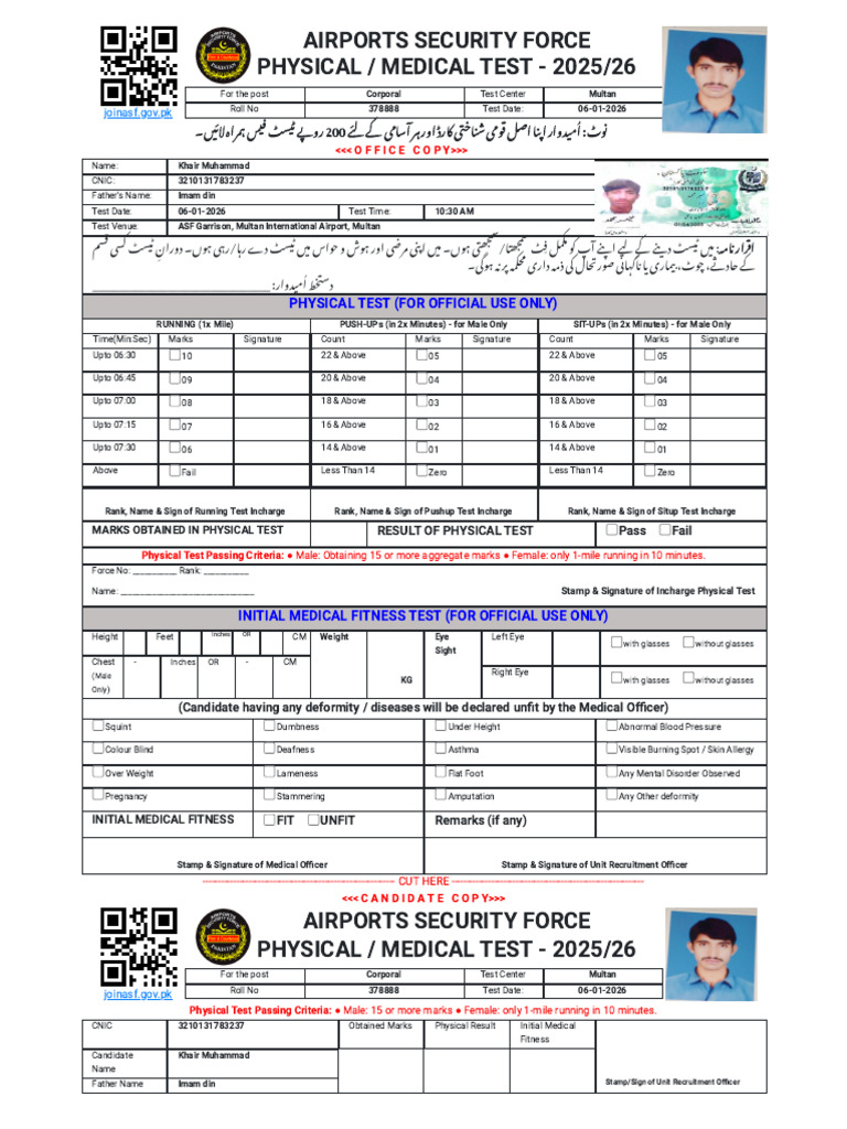 Test Slip - Join ASF | PDF | Medical Specialties | Diseases And Disorders