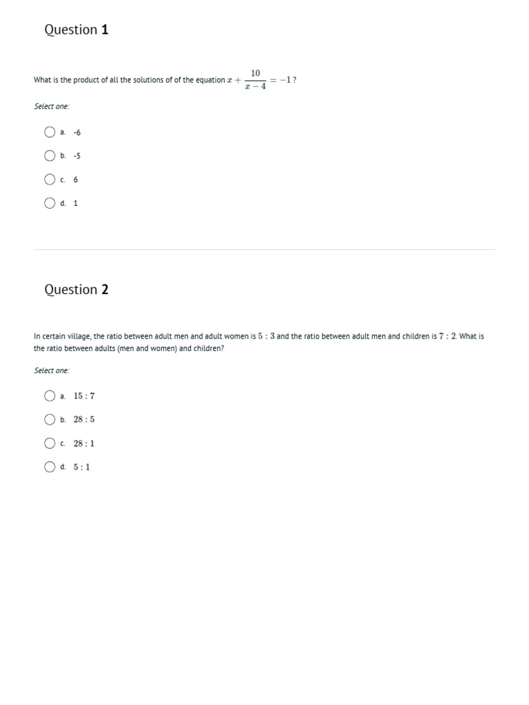 Math Problem Solutions and Ratios | PDF | Area | Number Theory