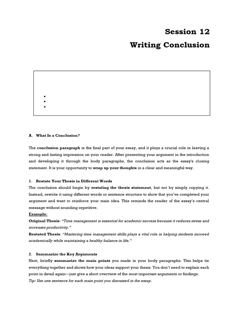 Mastering Academic Essay Conclusions | PDF | Essays | Argument