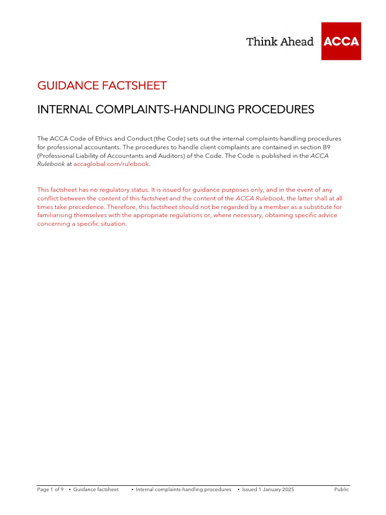 Internal Complaints Handling for Accountants | PDF | Alternative ...