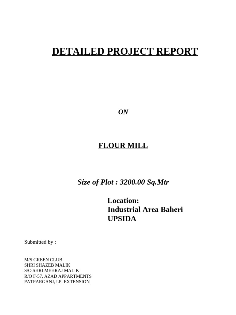 Flour Mill Project Report - Baheri | PDF