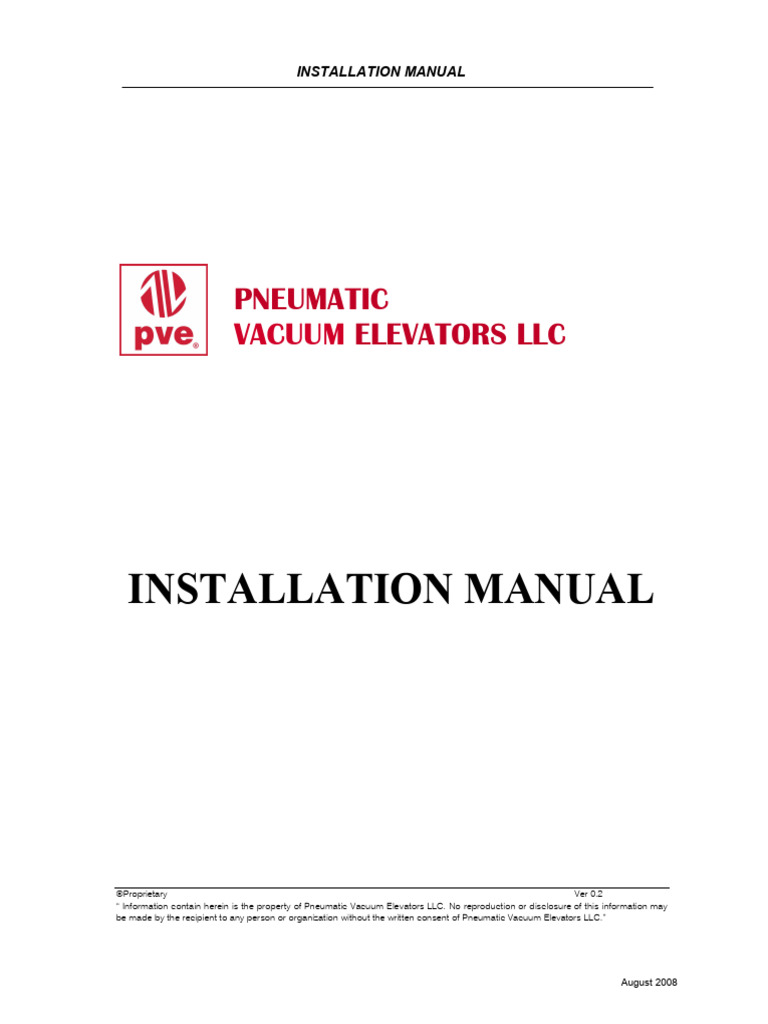 Pneumatic Vacuum Elevator Installation Guide | PDF | Electrical ...