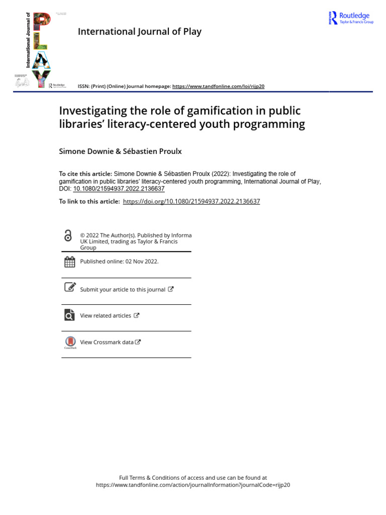 Gamification in Youth Library Programs | PDF | Motivation | Motivational