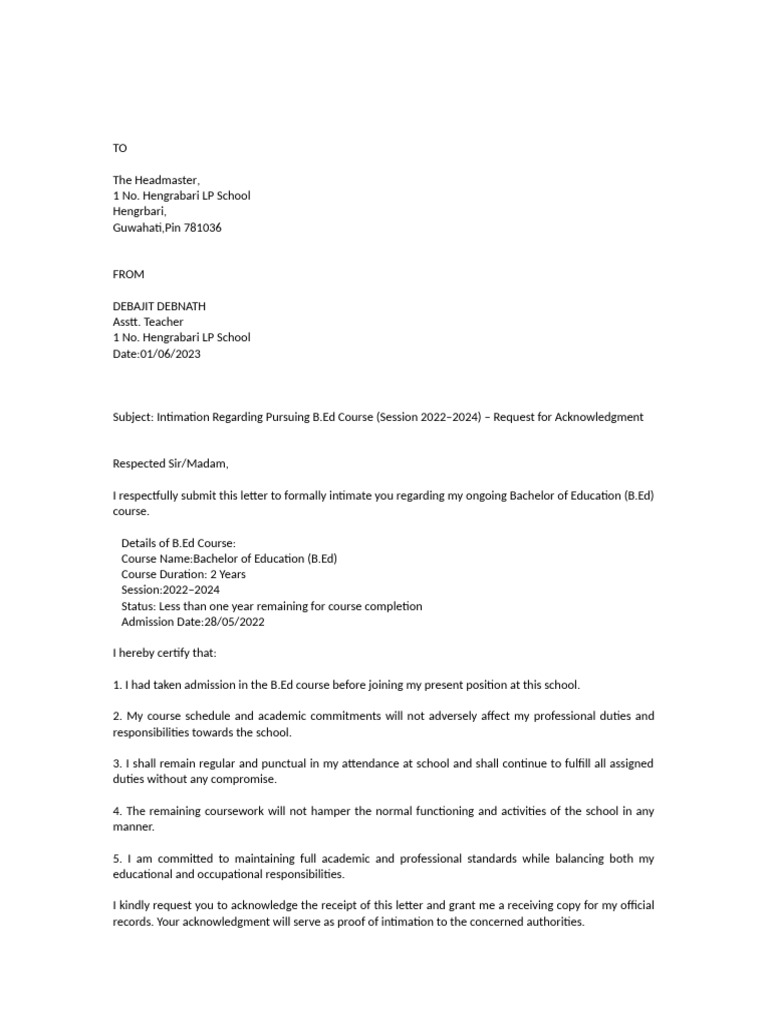 6b3c3602.ed Intimation Letter | PDF